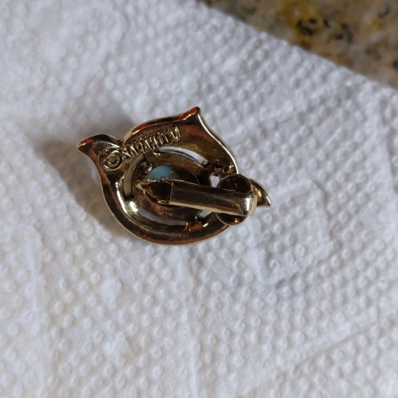 Vintage Sarah Coventry Earrings Faux Turquoise Pea - Picture 6 of 13